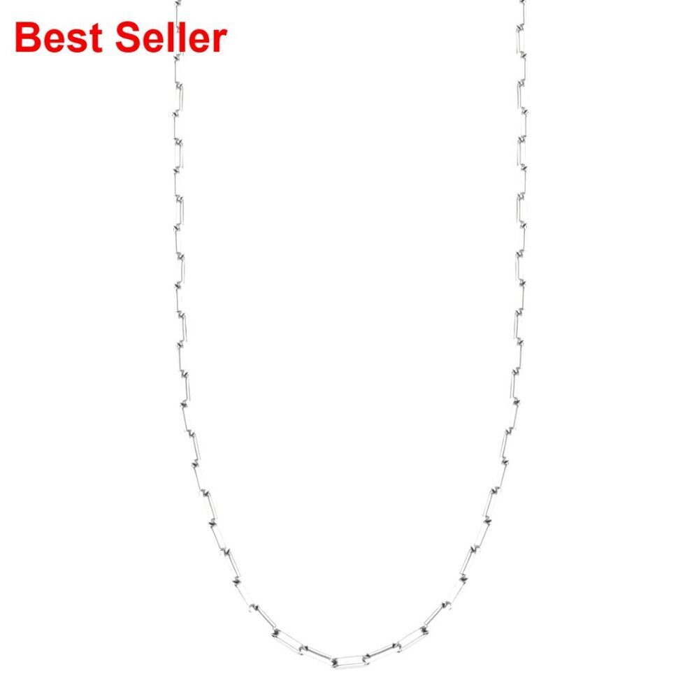 925 Sterling Silver 18K Gold Plated Paperclip Link Chain Necklace